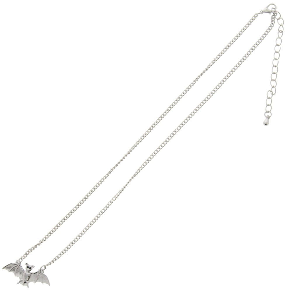 Zac's Alter Ego - Small Silver Bat on Chain with Black Eyes Ketting - Zilverkleurig